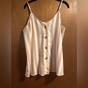 Orange and white striped top